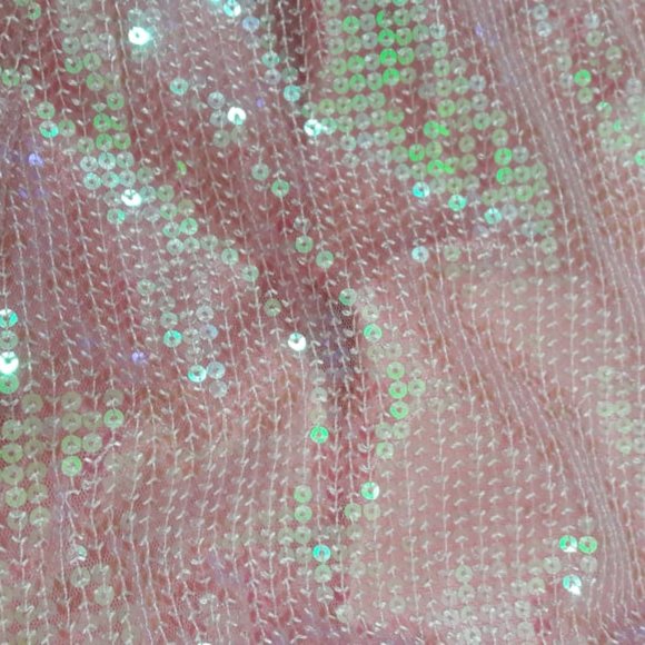 Bridesmaid pink  embroidered cape style frock - Picture 5 of 13